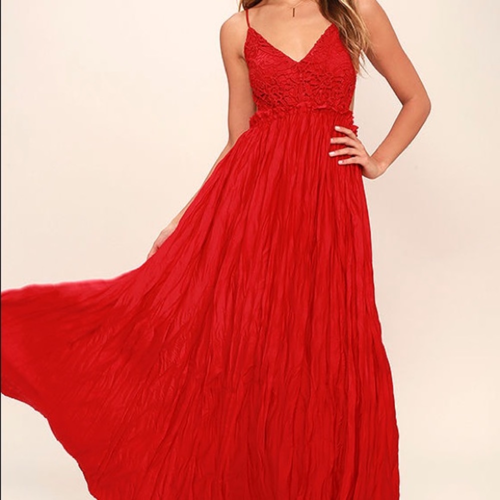 Red maxi dress
